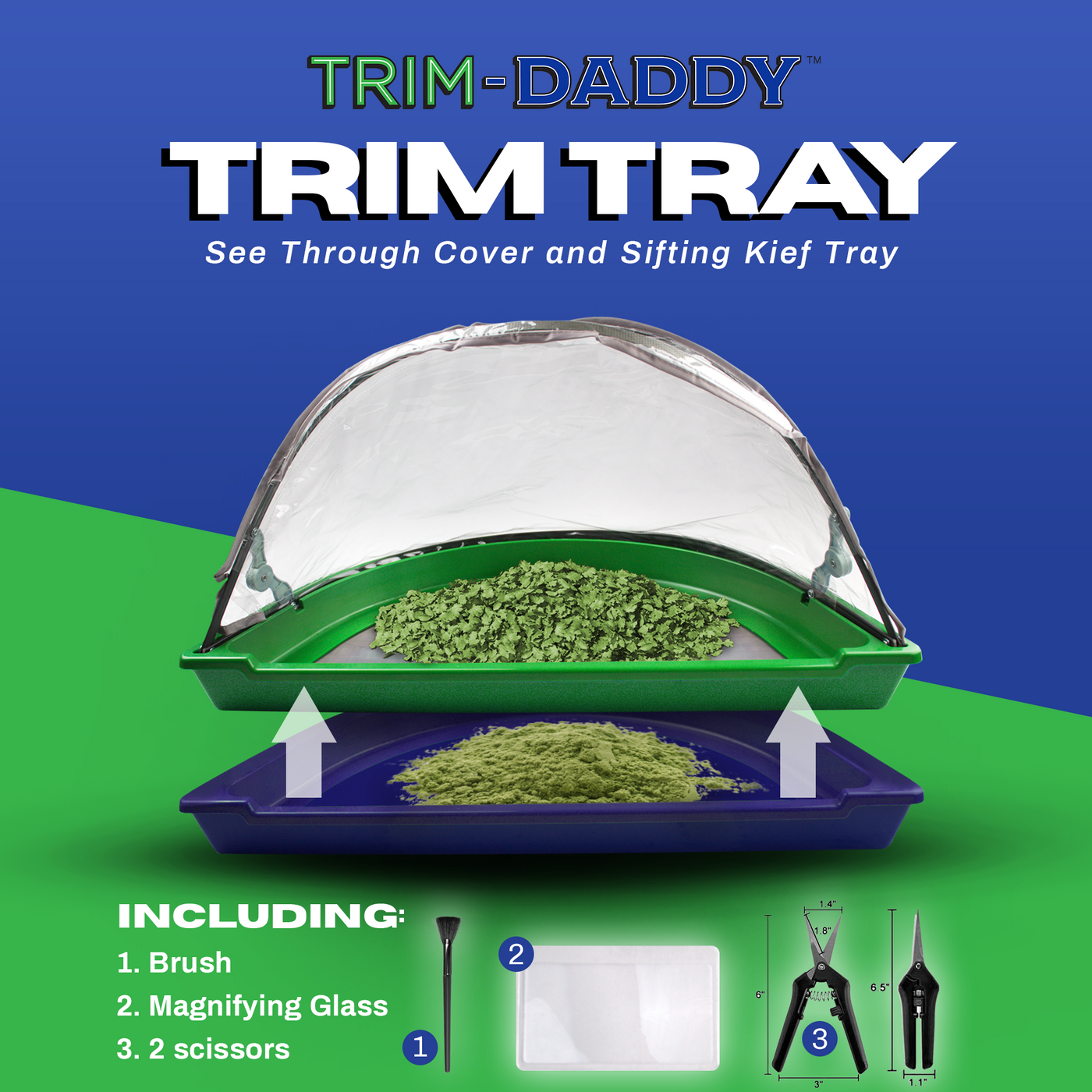 Trimming Tray for Buds, Ergonomic Design Trim Tray with 150 Micron Mesh  Polle